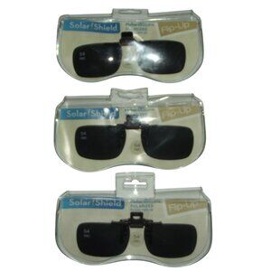 Solar Shield Flip-Up Polarized Sunglasses (lot 3) 54 REC Block UV Glare clip on